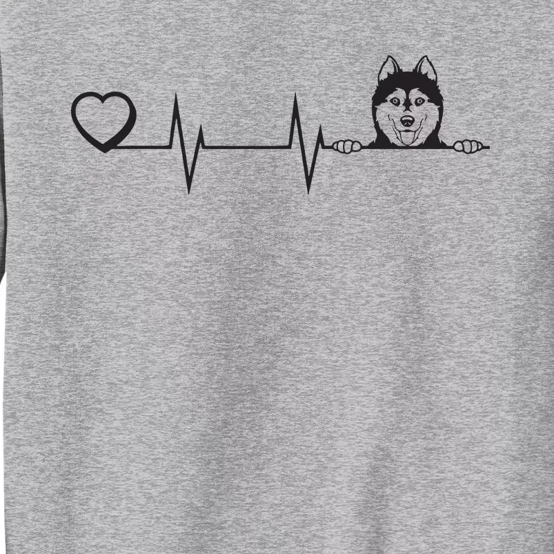 Siberian Husky Heartbeat Dog Breed Husky Heart Tall Sweatshirt