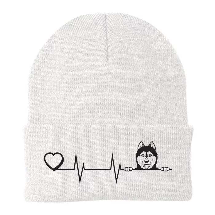 Siberian Husky Heartbeat Dog Breed Husky Heart Knit Cap Winter Beanie