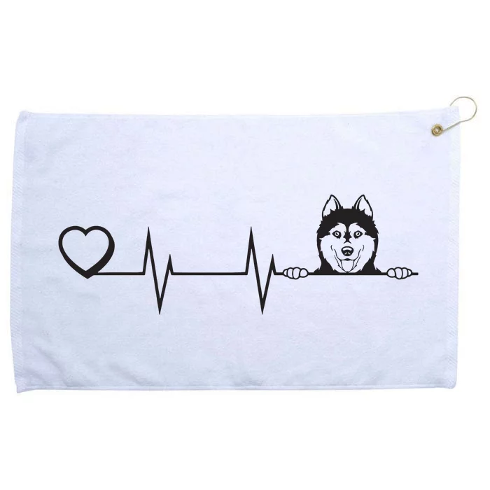 Siberian Husky Heartbeat Dog Breed Husky Heart Grommeted Golf Towel