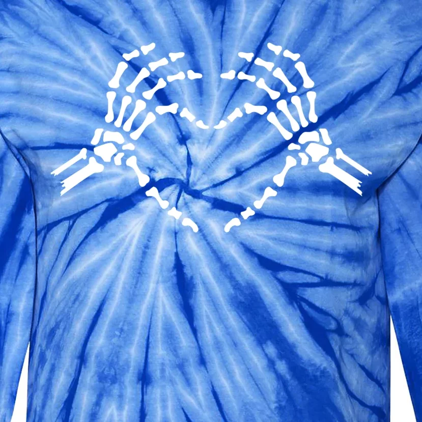 Skeleton Hands Heart Shape Cool Gift Tie-Dye Long Sleeve Shirt