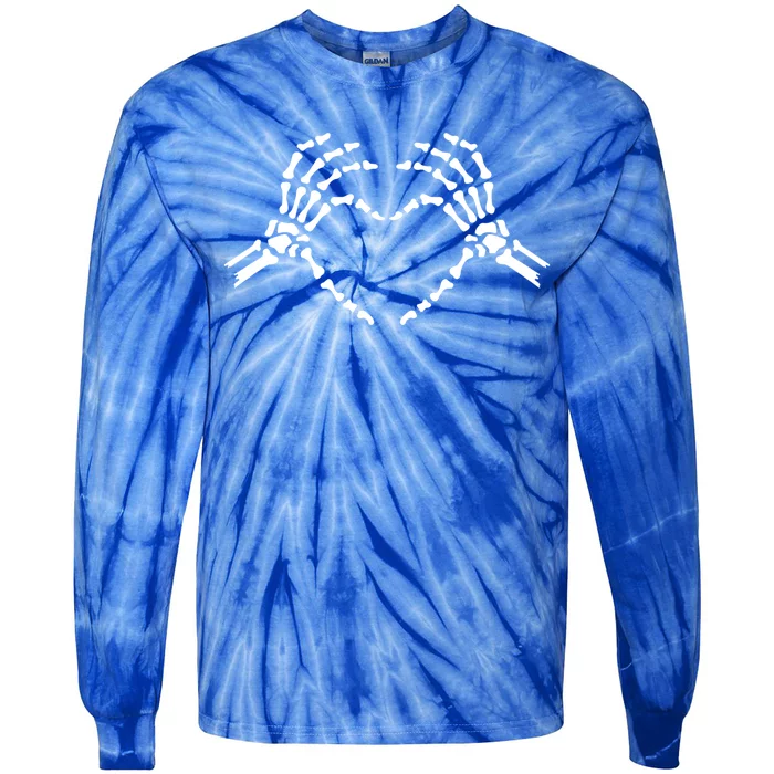 Skeleton Hands Heart Shape Cool Gift Tie-Dye Long Sleeve Shirt