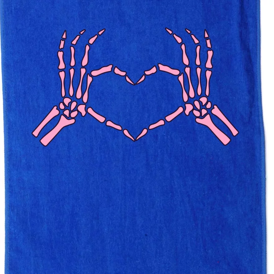 Skeleton Hands Heart Sign Retro Costume Halloween Gift Platinum Collection Golf Towel