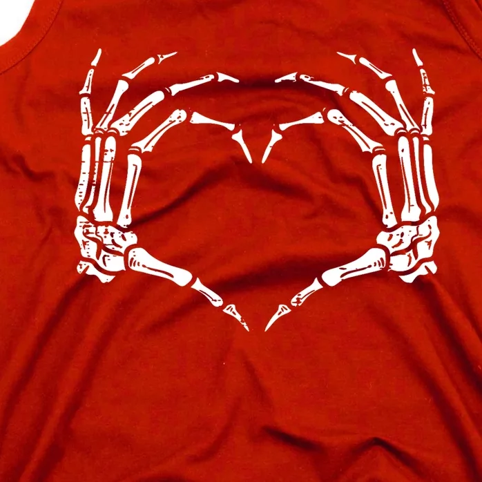 Skeleton Hands Heart Sign Retro Halloween Costume Tank Top