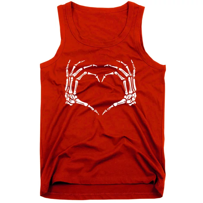 Skeleton Hands Heart Sign Retro Halloween Costume Tank Top