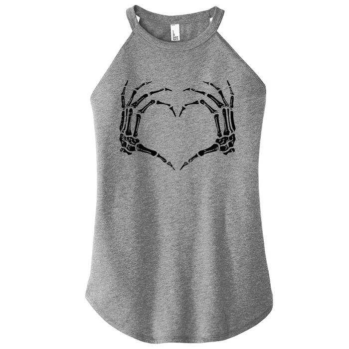 Skeleton Hands Heart Sign Retro Halloween Costume Women’s Perfect Tri Rocker Tank