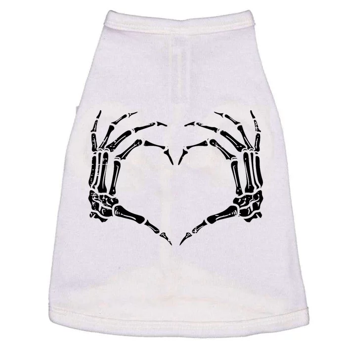 Skeleton Hands Heart Sign Retro Halloween Costume Doggie Tank