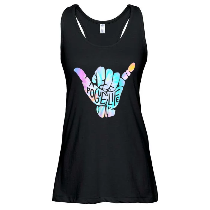 Shaka Hand Hang Loose Tie Dye Pattern Ladies Essential Flowy Tank