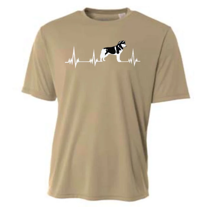 Siberian Husky Heartbeat Gift For Women Cooling Performance Crew T-Shirt