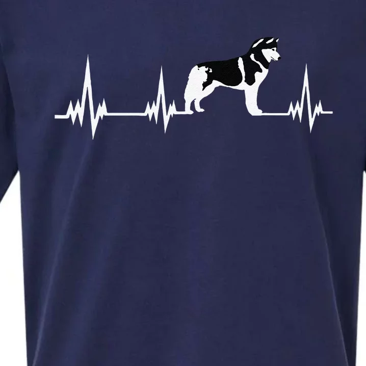 Siberian Husky Heartbeat Gift For Women Sueded Cloud Jersey T-Shirt