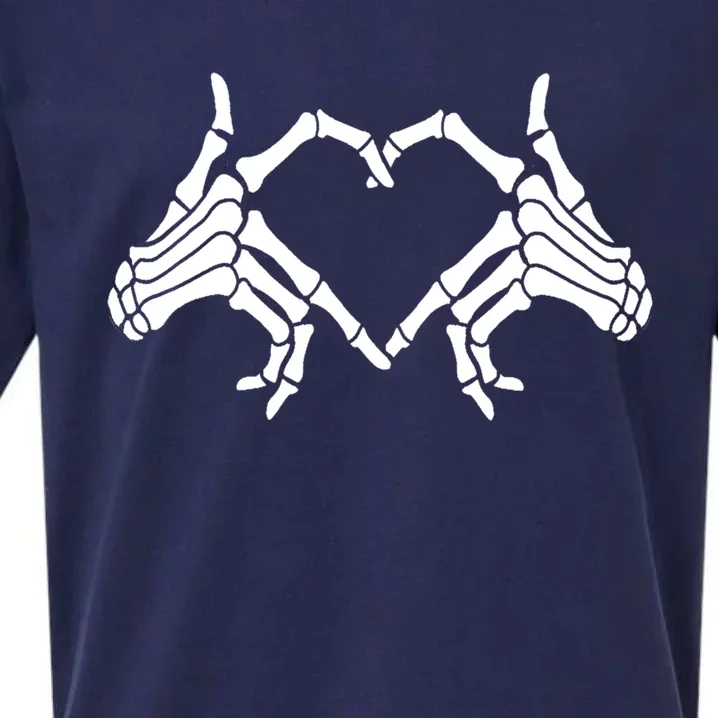 Skeleton Hands Heart Sign Halloween Meaningful Gift Sueded Cloud Jersey T-Shirt