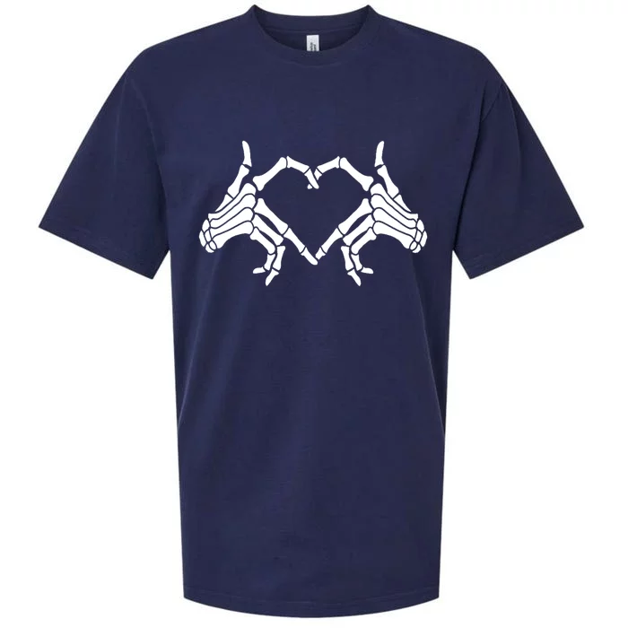 Skeleton Hands Heart Sign Halloween Meaningful Gift Sueded Cloud Jersey T-Shirt