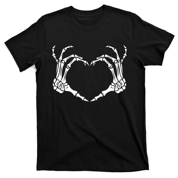 Skeleton Hand Heart Halloween Funny Bones Love T-Shirt