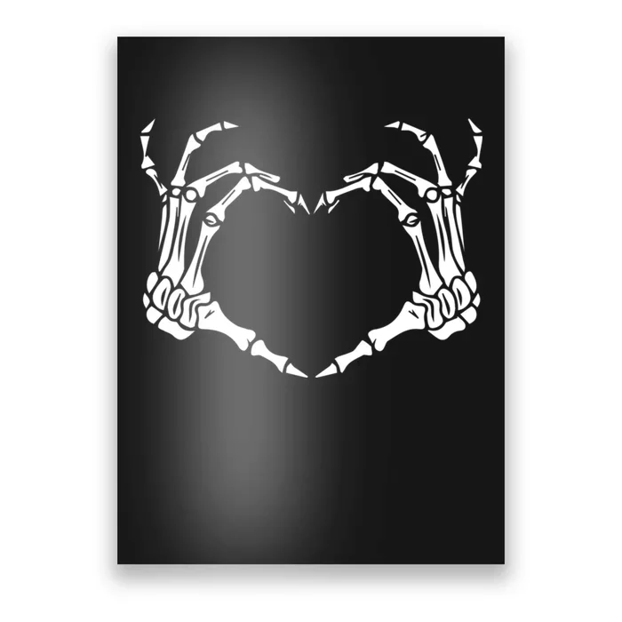 Skeleton Hand Heart Halloween Funny Bones Love Poster