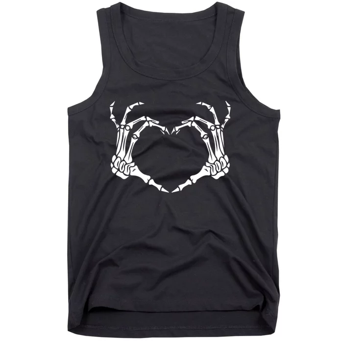 Skeleton Hand Heart Halloween Funny Bones Love Tank Top