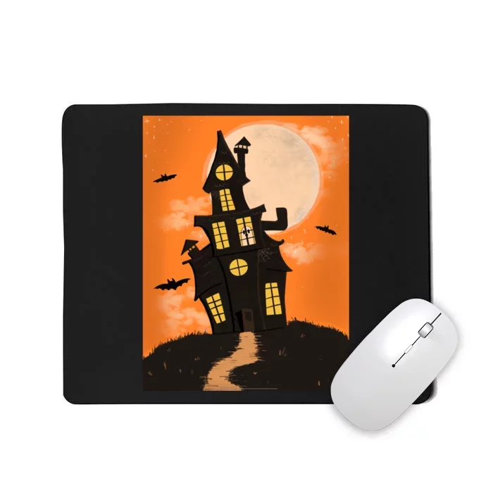 Spooky Halloween Haunted House Mousepad