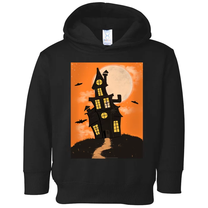 Spooky Halloween Haunted House Toddler Hoodie