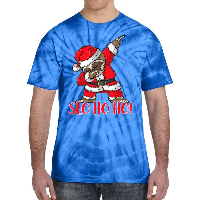 Slo Ho Ho Dabbing Santa Sloth Merry Slothmas Christmas Gift Tie-Dye T-Shirt