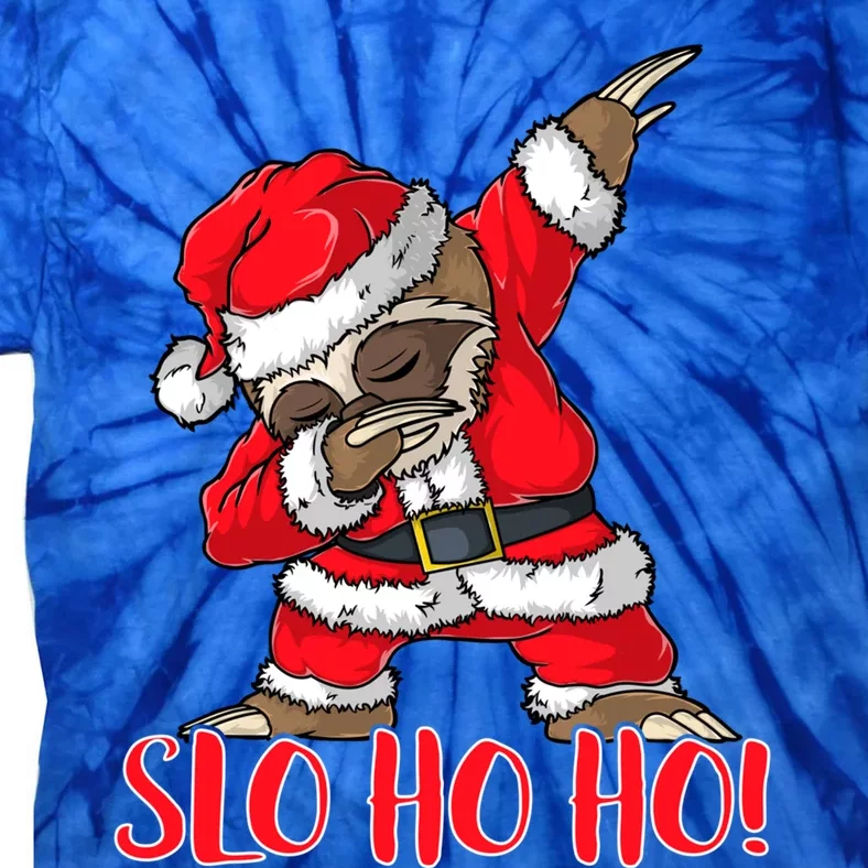 Slo Ho Ho Dabbing Santa Sloth Merry Slothmas Christmas Gift Tie-Dye T-Shirt