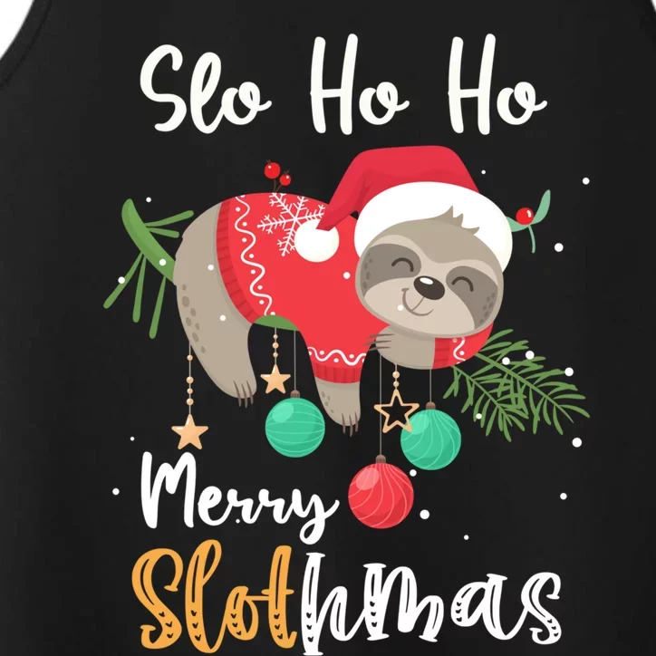 Slo Ho Ho Merry Slothmas Cute Sloth Christmas Gift Performance Tank