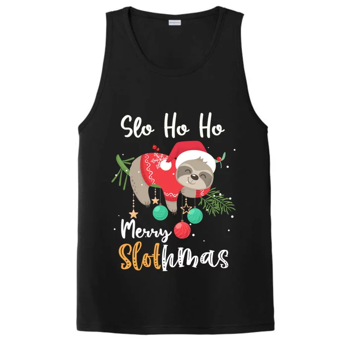 Slo Ho Ho Merry Slothmas Cute Sloth Christmas Gift Performance Tank