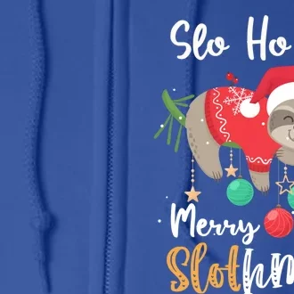 Slo Ho Ho Merry Slothmas Cute Sloth Christmas Gift Full Zip Hoodie