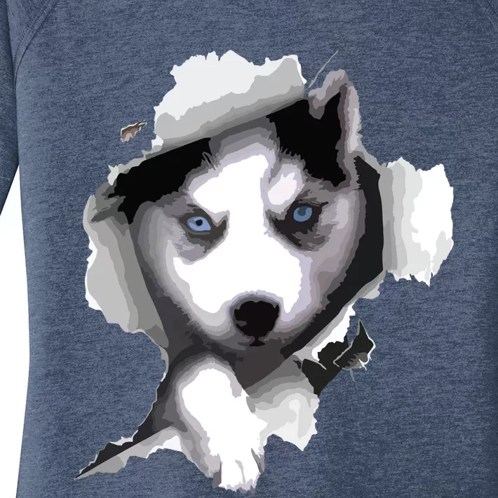 Siberian Husky Husky Dog Husky Lover Women's Perfect Tri Tunic Long Sleeve Shirt