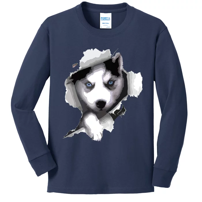 Siberian Husky Husky Dog Husky Lover Kids Long Sleeve Shirt