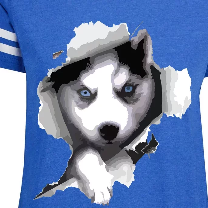 Siberian Husky Husky Dog Husky Lover Enza Ladies Jersey Football T-Shirt