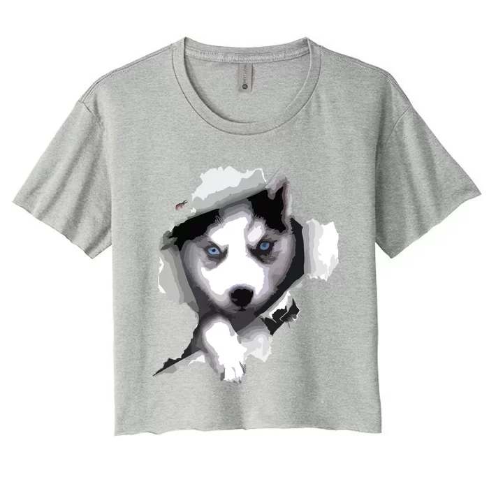 Siberian Husky Husky Dog Husky Lover Women's Crop Top Tee