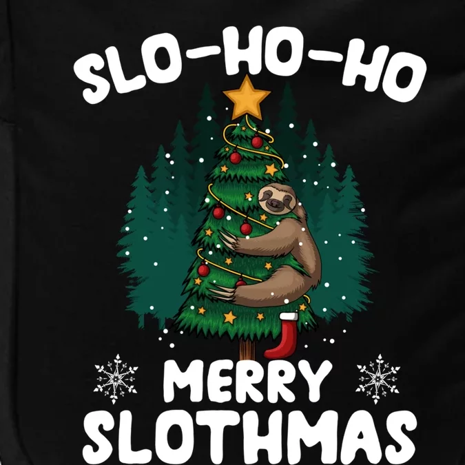 Slo Ho Ho Merry Slothmas Sloth Hugging Tree Merry Christmas Great Gift Impact Tech Backpack