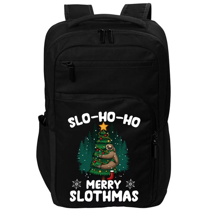 Slo Ho Ho Merry Slothmas Sloth Hugging Tree Merry Christmas Great Gift Impact Tech Backpack