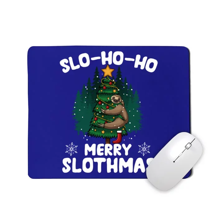 Slo Ho Ho Merry Slothmas Sloth Hugging Tree Merry Christmas Great Gift Mousepad