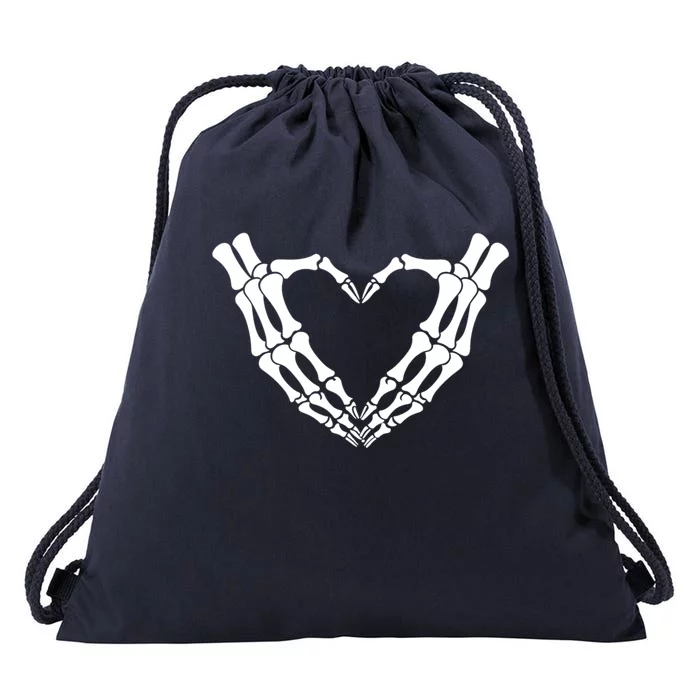 Skeleton Hands Heart Skeleton Love Halloween Creepy Gift Drawstring Bag