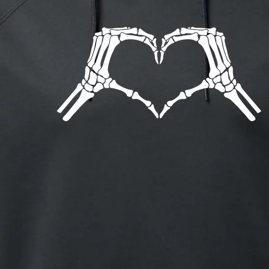 Skeleton Hand Heart Sign Bones Cute Halloween Performance Fleece Hoodie