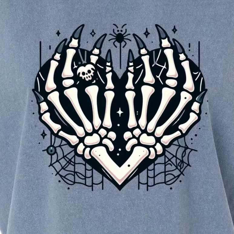 Skeleton Hands Heart Spider Halloween For Spooky Lovers Fun Cool Gift Garment-Dyed Women's Muscle Tee