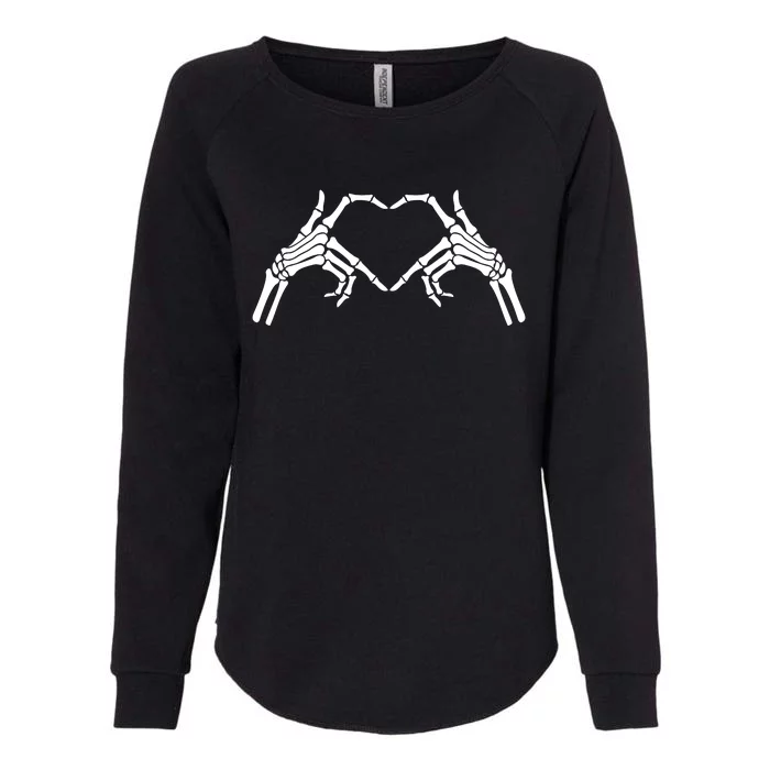 Skeleton Hand Heart Sign Bones Womens California Wash Sweatshirt