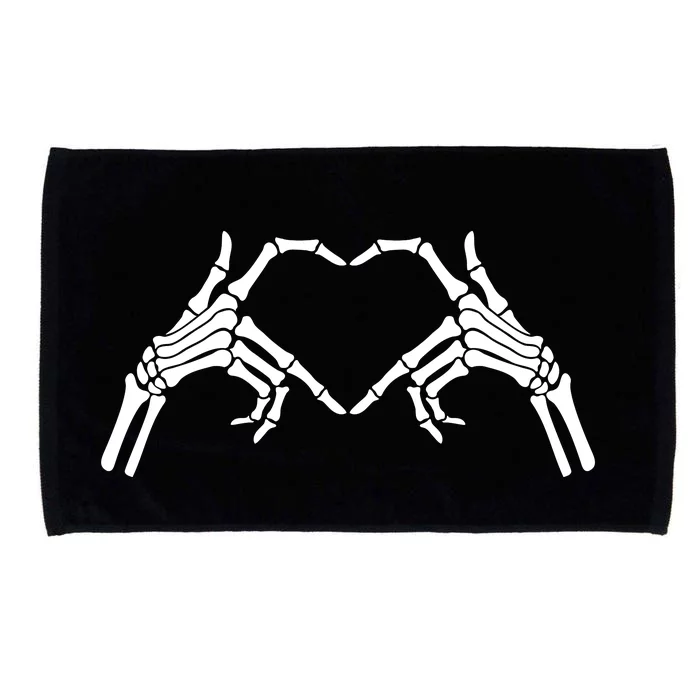 Skeleton Hand Heart Sign Bones Microfiber Hand Towel