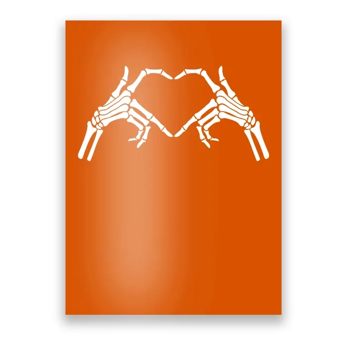 Skeleton Hand Heart Sign Bones Poster