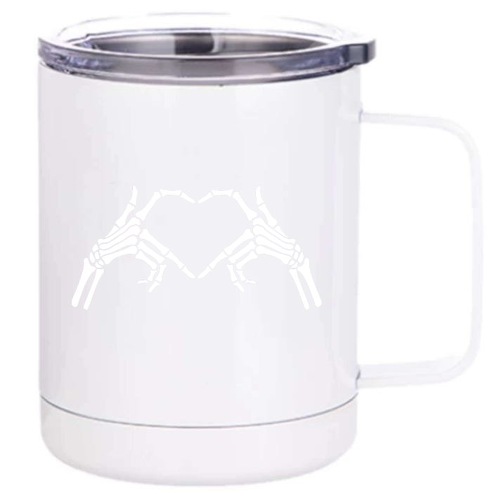 Skeleton Hand Heart Sign Bones Front & Back 12oz Stainless Steel Tumbler Cup