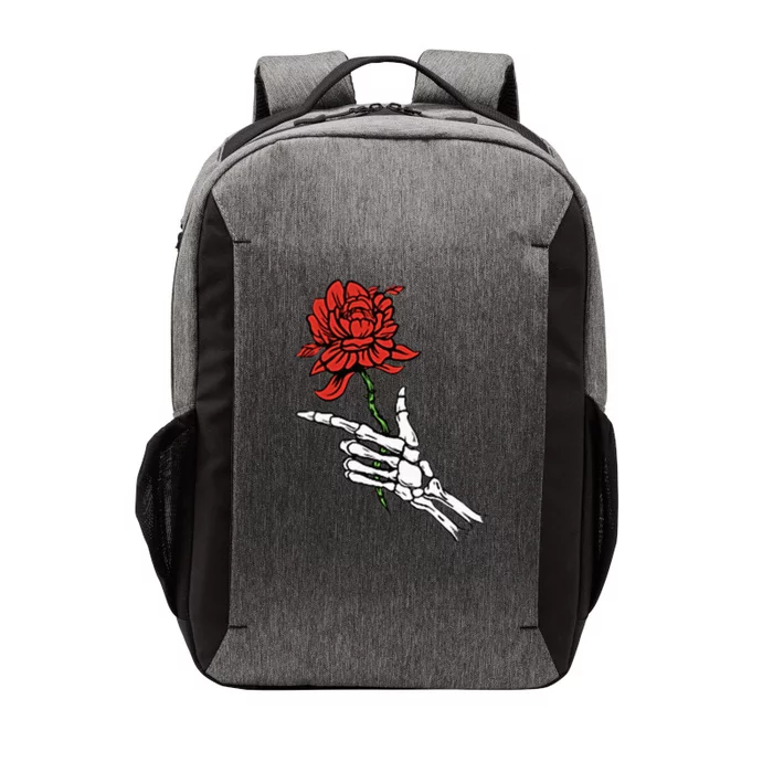 Skeleton Hand Holding A Red Rose Vector Backpack