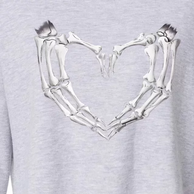 Skeleton Heart Hands Halloween Love Emo Goth Gothic Meaningful Gift Cropped Pullover Crew