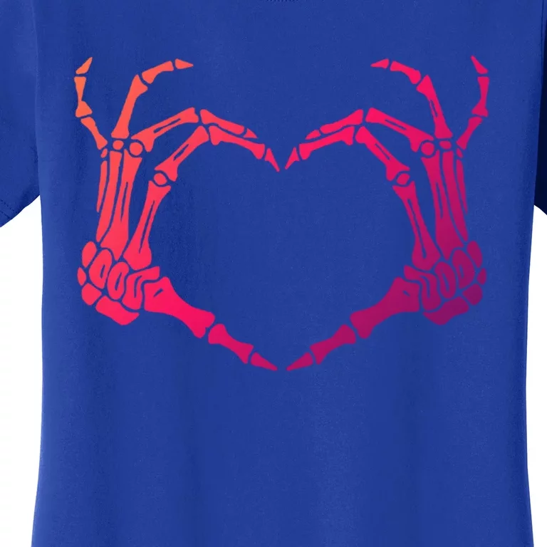 Skeleton Hand Heart Sign Bones Costume Halloween Party Great Gift Women's T-Shirt