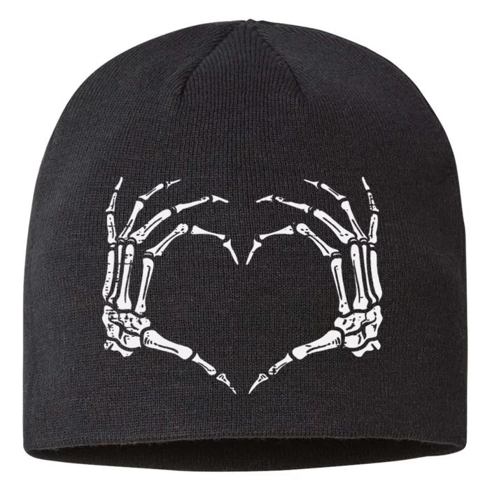 Skeleton Hands Heart Sign Retro Halloween Costume 8 1/2in Sustainable Knit Beanie