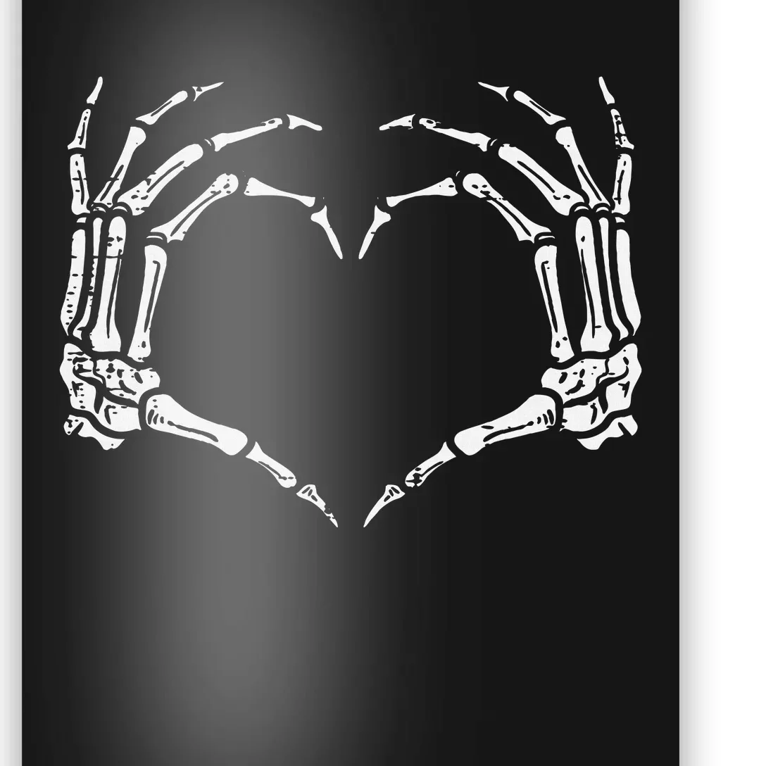 Skeleton Hands Heart Sign Retro Halloween Costume Girl Poster