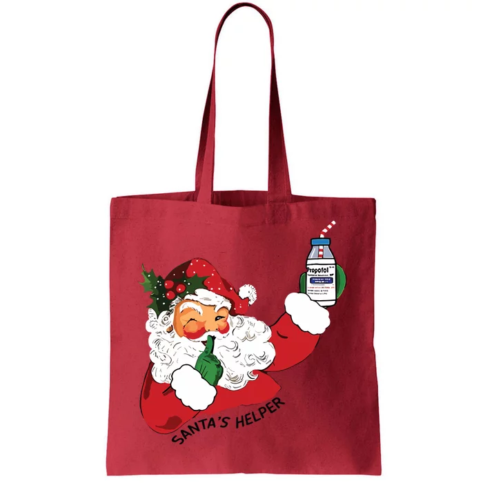 Santas Helper Icu Crna Propofol Pharmacist Nurse Christmas Tote Bag