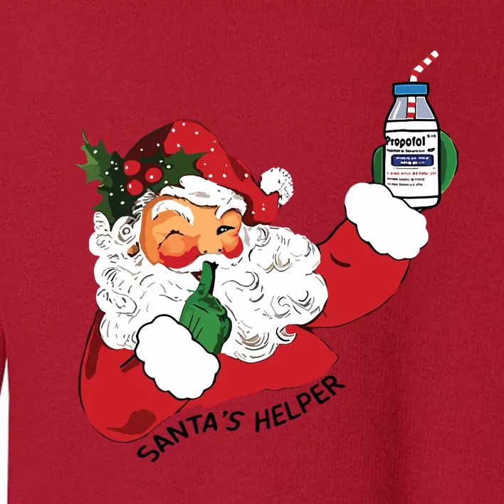 Santas Helper Icu Crna Propofol Pharmacist Nurse Christmas Toddler Sweatshirt