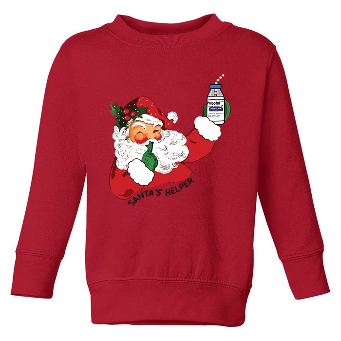 Santas Helper Icu Crna Propofol Pharmacist Nurse Christmas Toddler Sweatshirt