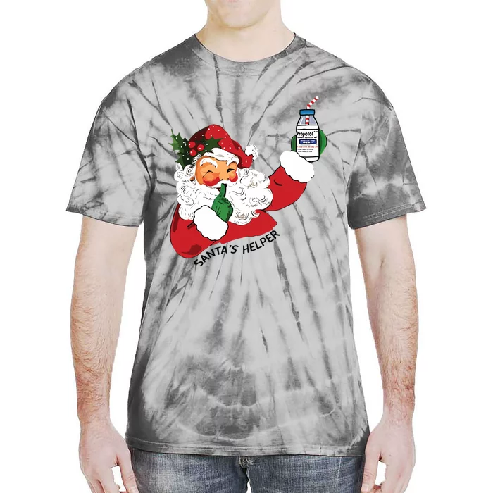 Santas Helper Icu Crna Propofol Pharmacist Nurse Christmas Tie-Dye T-Shirt