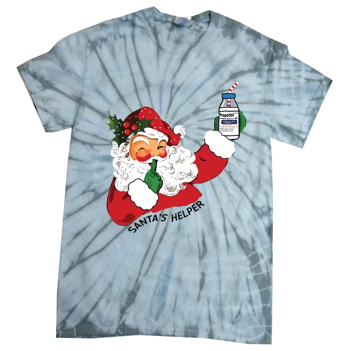 Santas Helper Icu Crna Propofol Pharmacist Nurse Christmas Tie-Dye T-Shirt