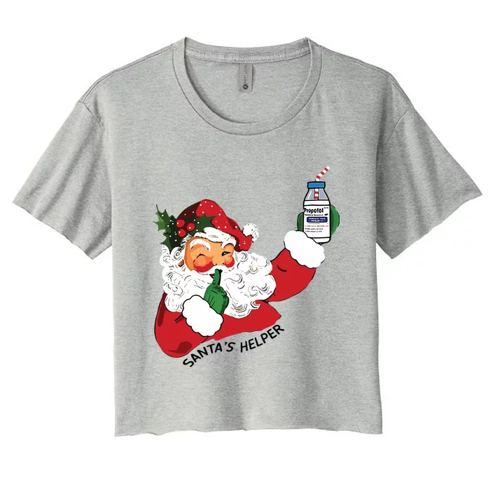 Santas Helper Icu Crna Propofol Pharmacist Nurse Christmas Women's Crop Top Tee